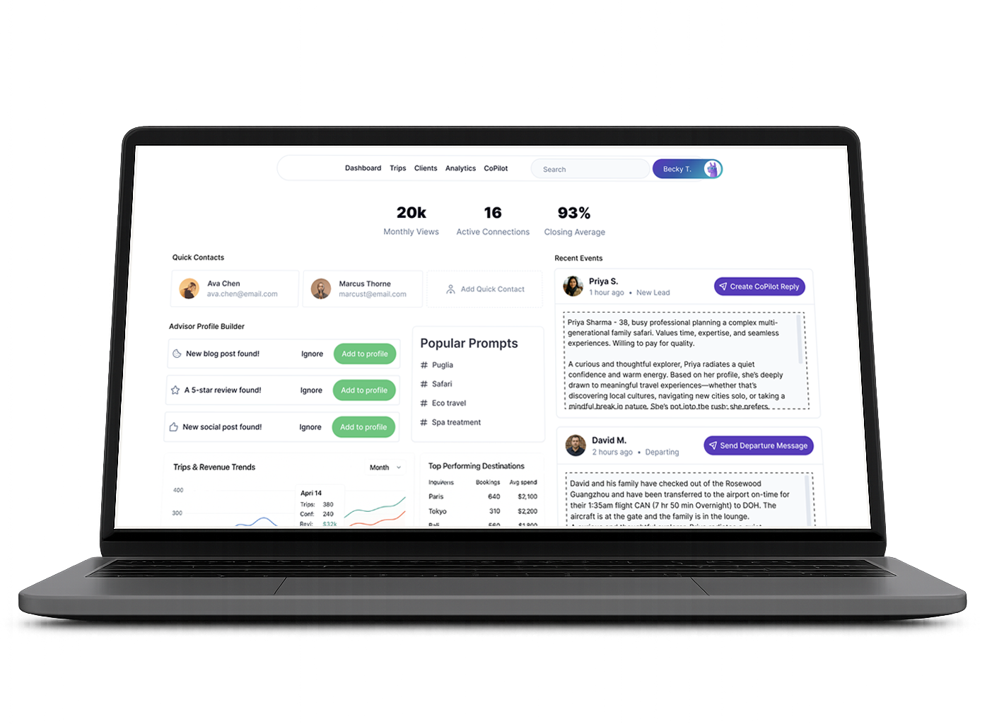 JourneyWise.ai platform on a laptop